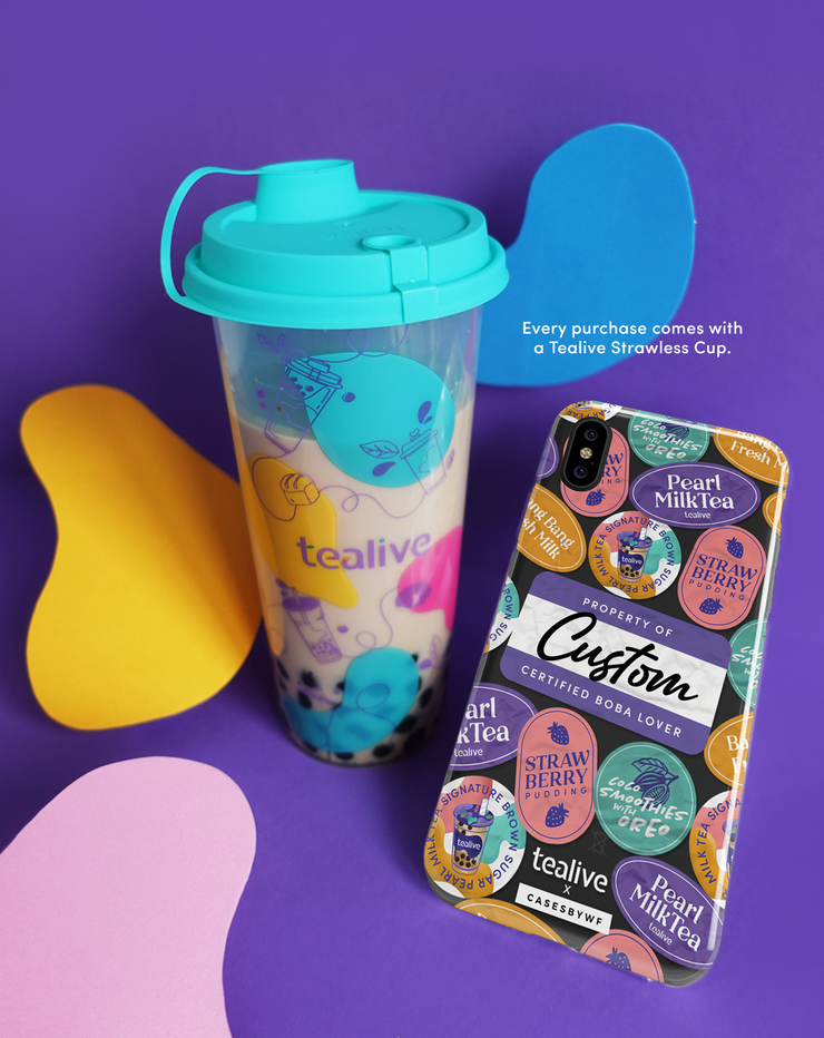 Certified Boba Lover & Tealive Strawless Cup - KLEARLUX™ Limited Edition Tealive x Casesbywf Phone Case | LOUCASE